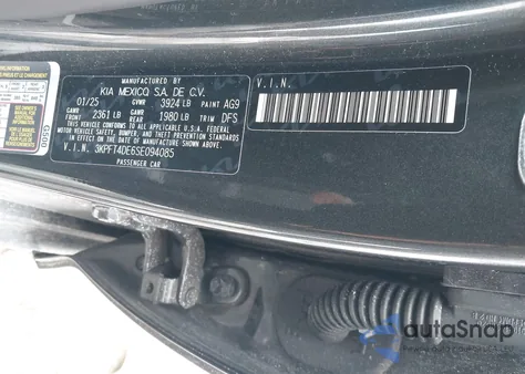 2025 Kia K4 Lxs из США, поврежденный, VIN 3KPFT4DE6SE094085